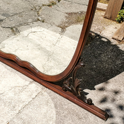 Specchio specchiera in legno mossa e  intagliata Italia  1950
