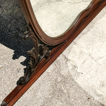 Specchio specchiera in legno mossa e  intagliata Italia  1950
