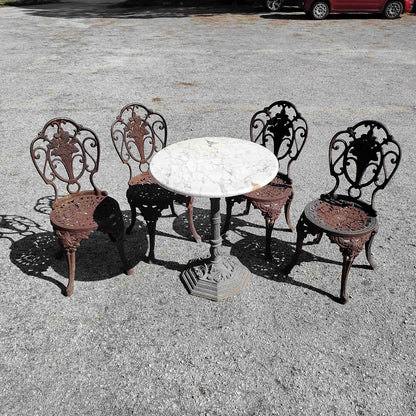 Set sedie con tavolo giardino patio ghisa
