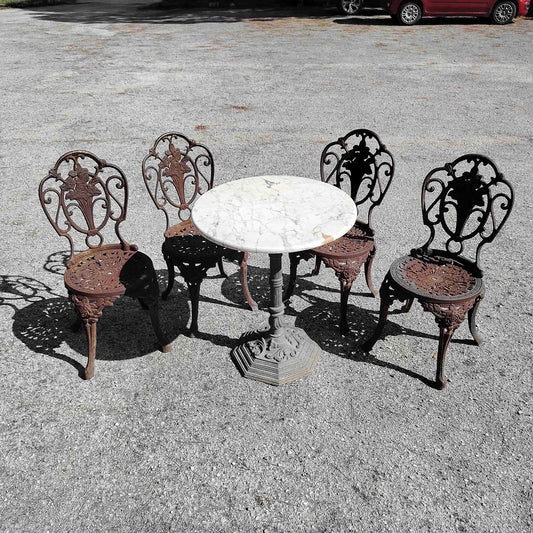 Set sedie con tavolo giardino patio ghisa