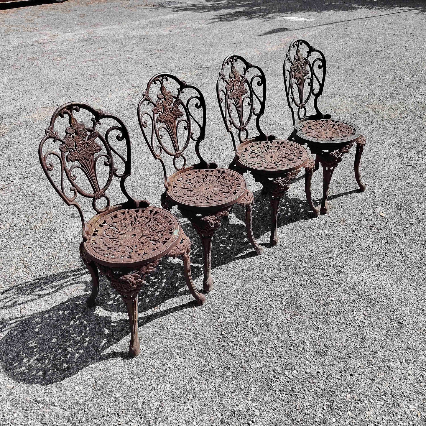 Set sedie con tavolo giardino patio ghisa