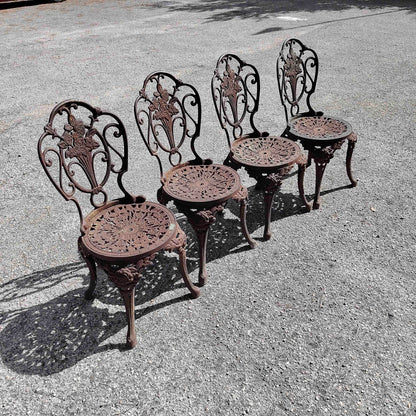Set sedie con tavolo giardino patio ghisa