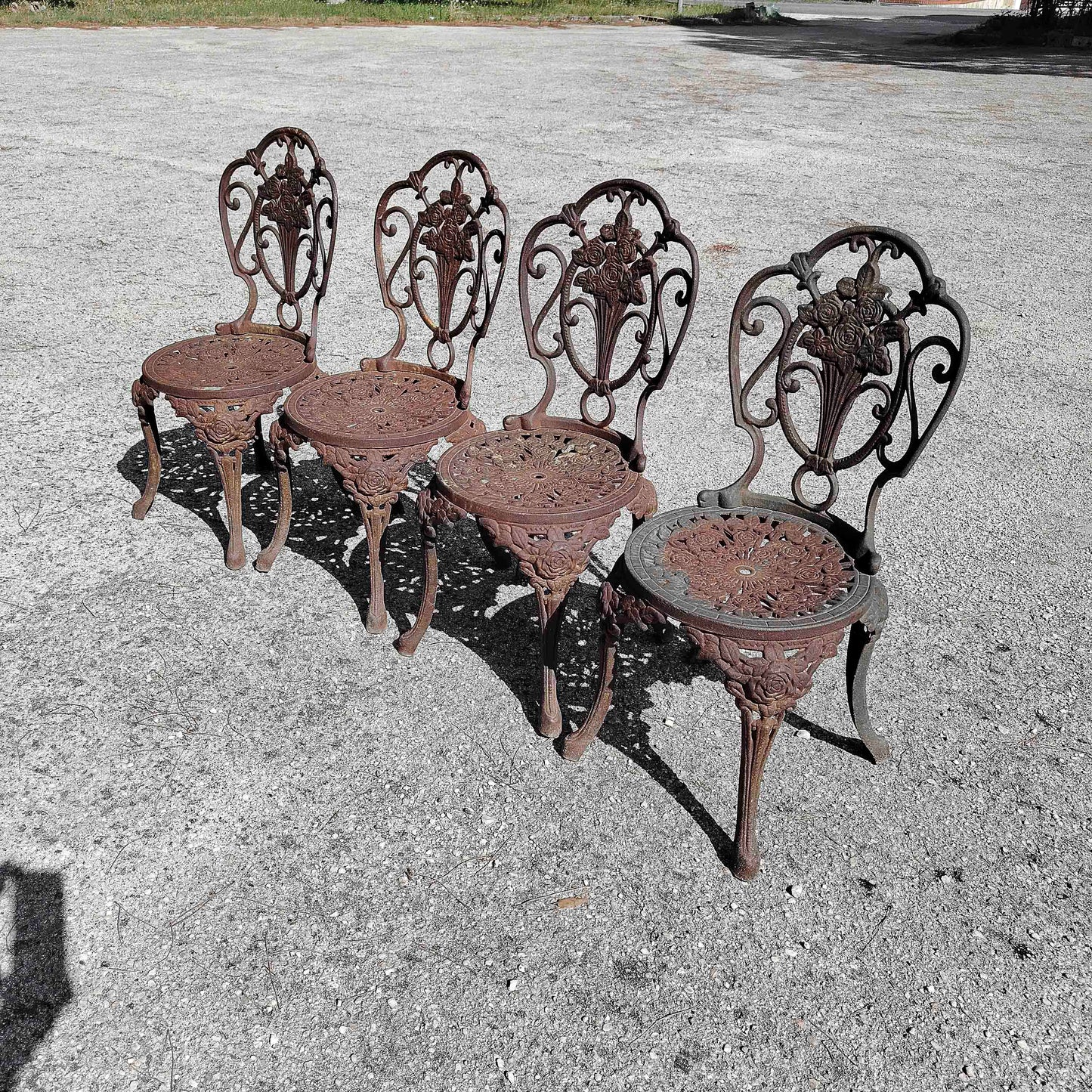 Set sedie con tavolo giardino patio ghisa