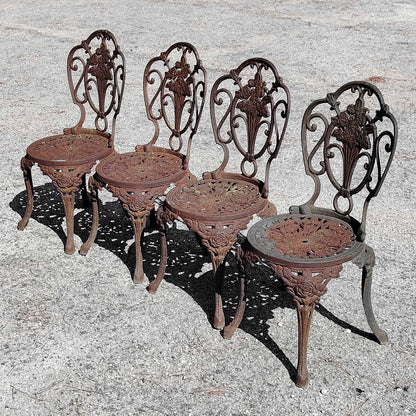 Set sedie con tavolo giardino patio ghisa