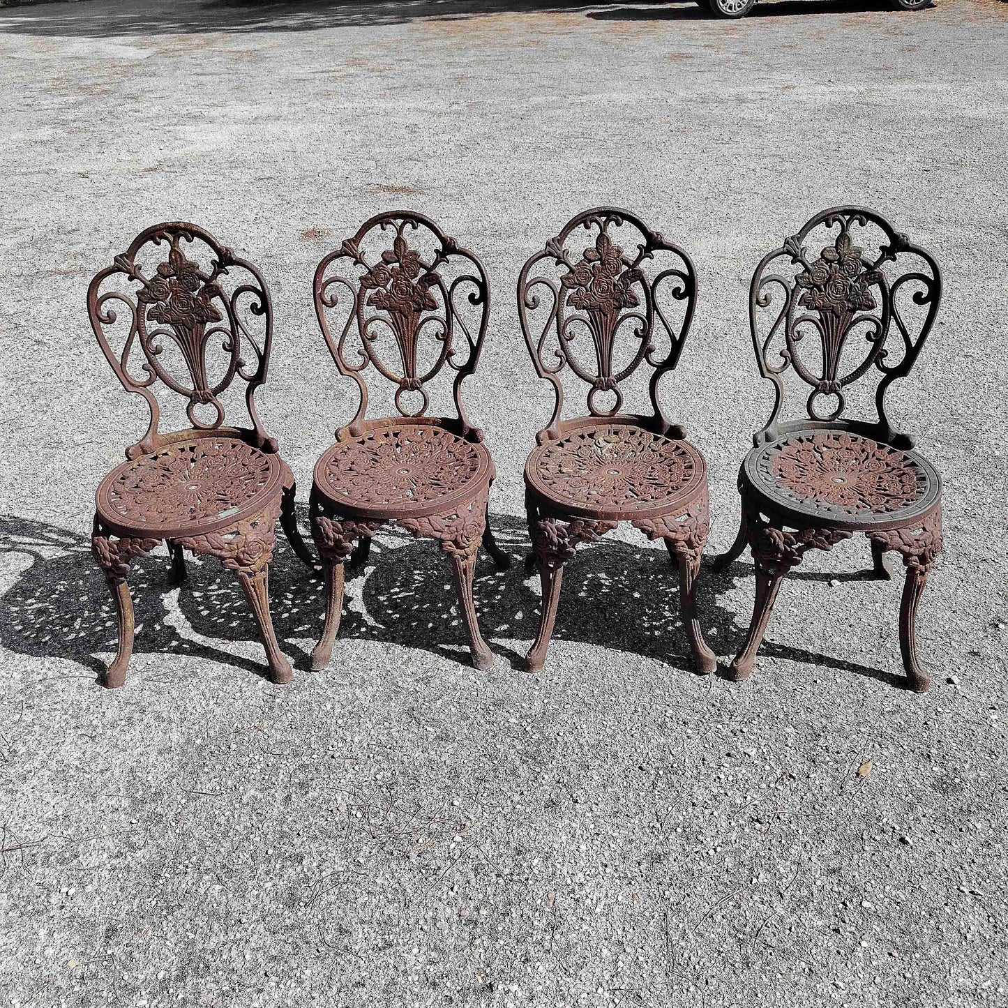 Set sedie con tavolo giardino patio ghisa