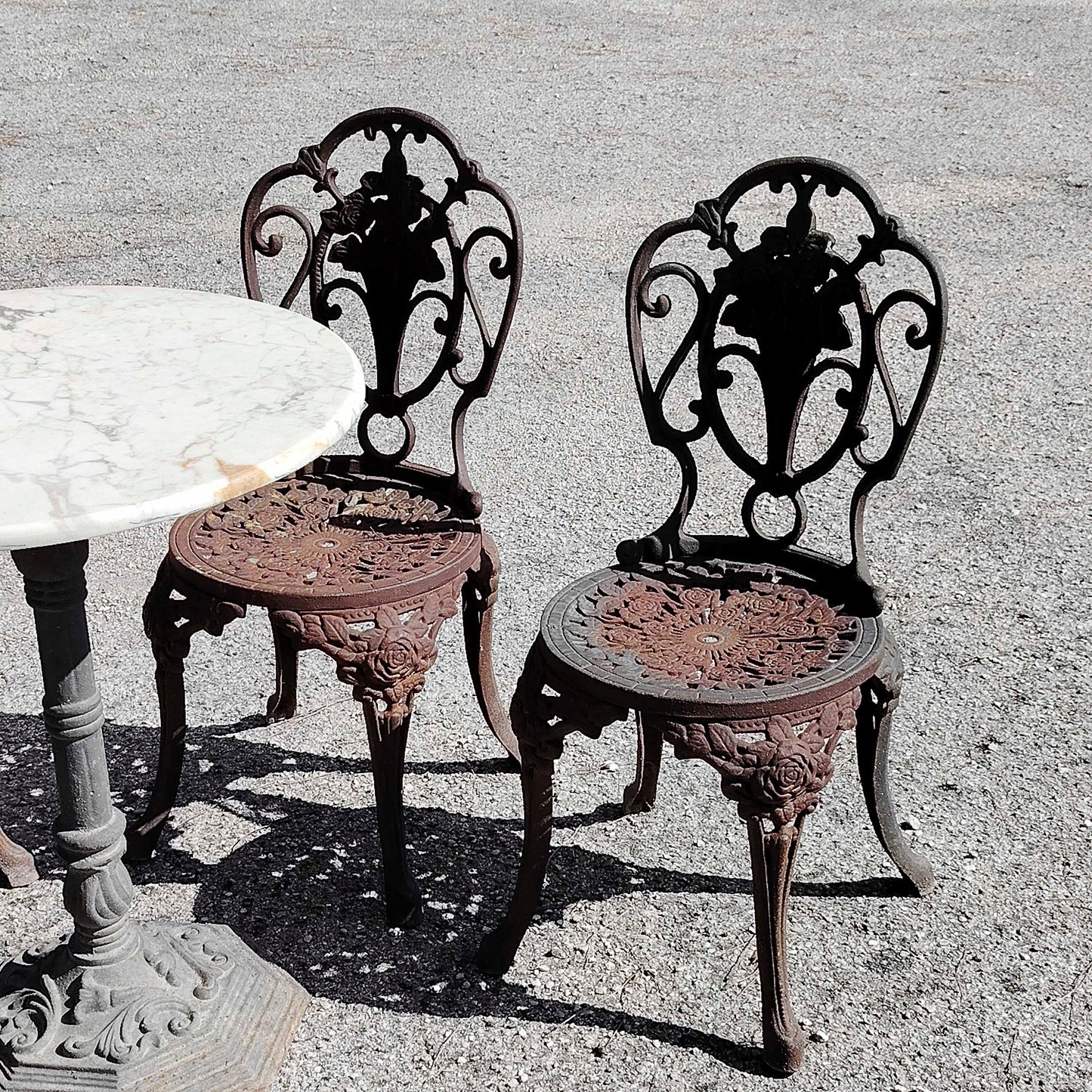 Set sedie con tavolo giardino patio ghisa