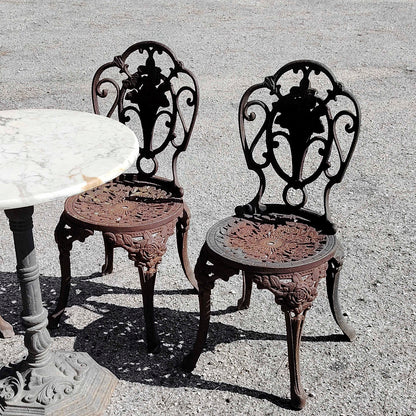 Set sedie con tavolo giardino patio ghisa
