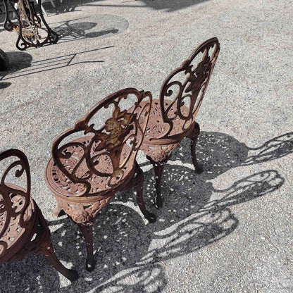 Set sedie con tavolo giardino patio ghisa
