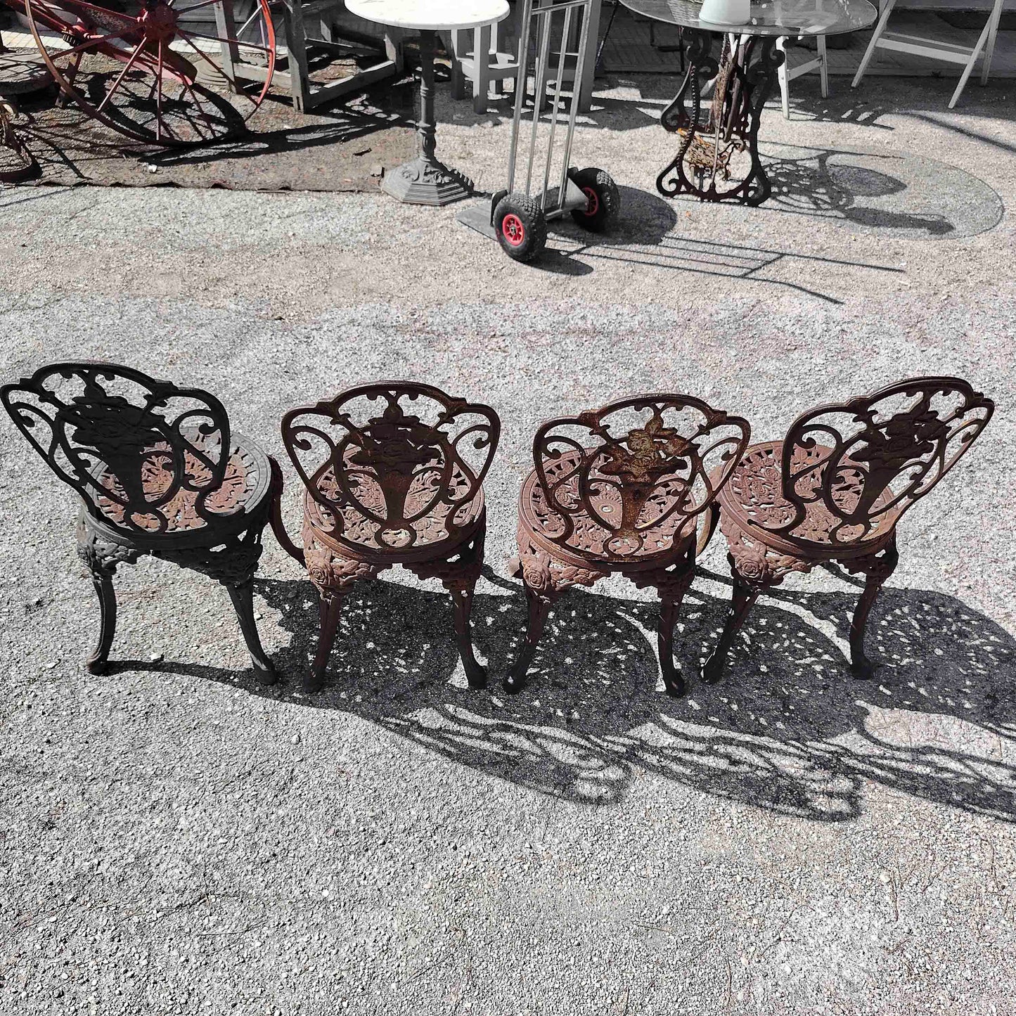Set sedie con tavolo giardino patio ghisa