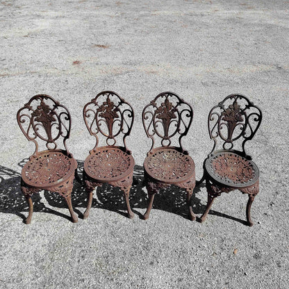 Set sedie con tavolo giardino patio ghisa