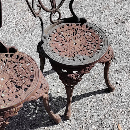 Set sedie con tavolo giardino patio ghisa