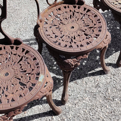 Set sedie con tavolo giardino patio ghisa