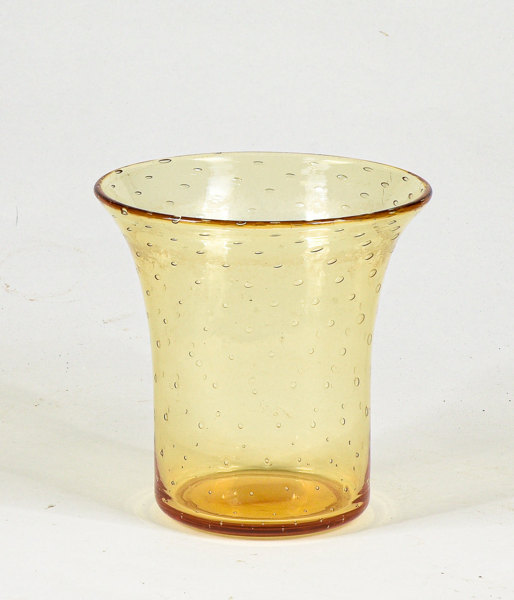 Vaso in vetro soffiato di Murano di Archimede Seguso anni 50 con decori a spirale