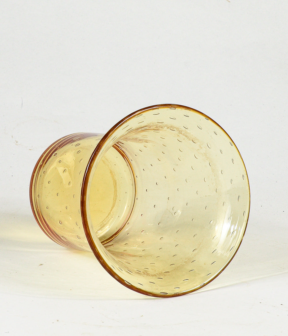 Vaso in vetro soffiato di Murano di Archimede Seguso anni 50 con decori a spirale