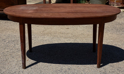 Tavolo ovale in ciliegio massello piede spillo stile neoclassico direttorio Italia 1800