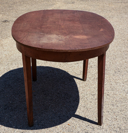Tavolo ovale in ciliegio massello piede spillo stile neoclassico direttorio Italia 1800