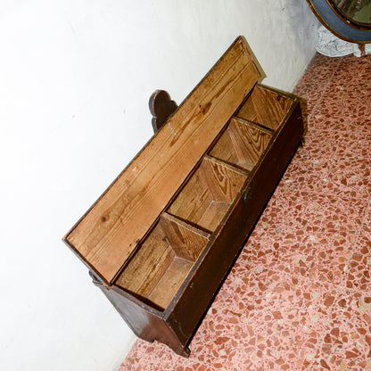 Cassa porta legumi contenitore in abete massello epoca 800