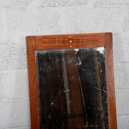 Specchiera Art deco vetro molato con intarsi