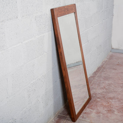 Specchiera Art deco vetro molato con intarsi
