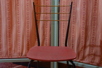 SEDIA DA CUCINA IN METALLO CON SEDUTA IN VILPELLE ITALIA 1960