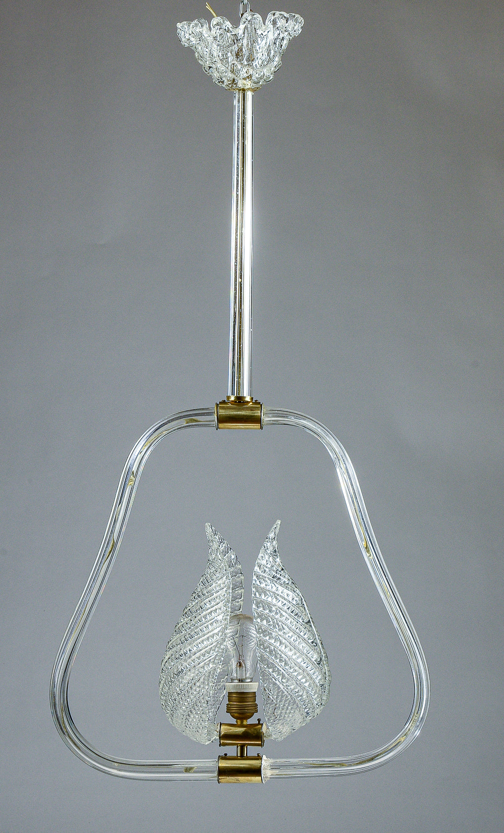 lampadario murano bianco con foglie