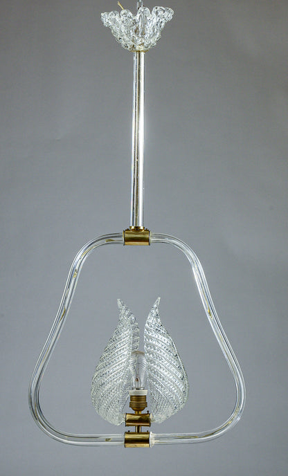 lampadario murano bianco con foglie