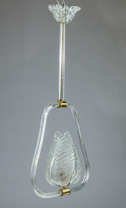 lampadario murano bianco con foglie