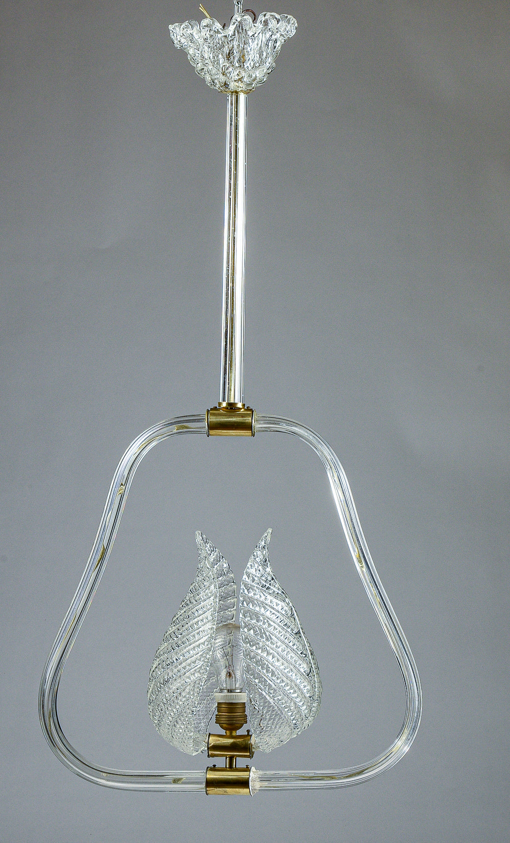 lampadario murano bianco con foglie