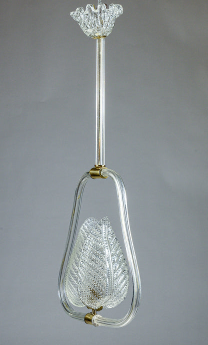 lampadario murano bianco con foglie