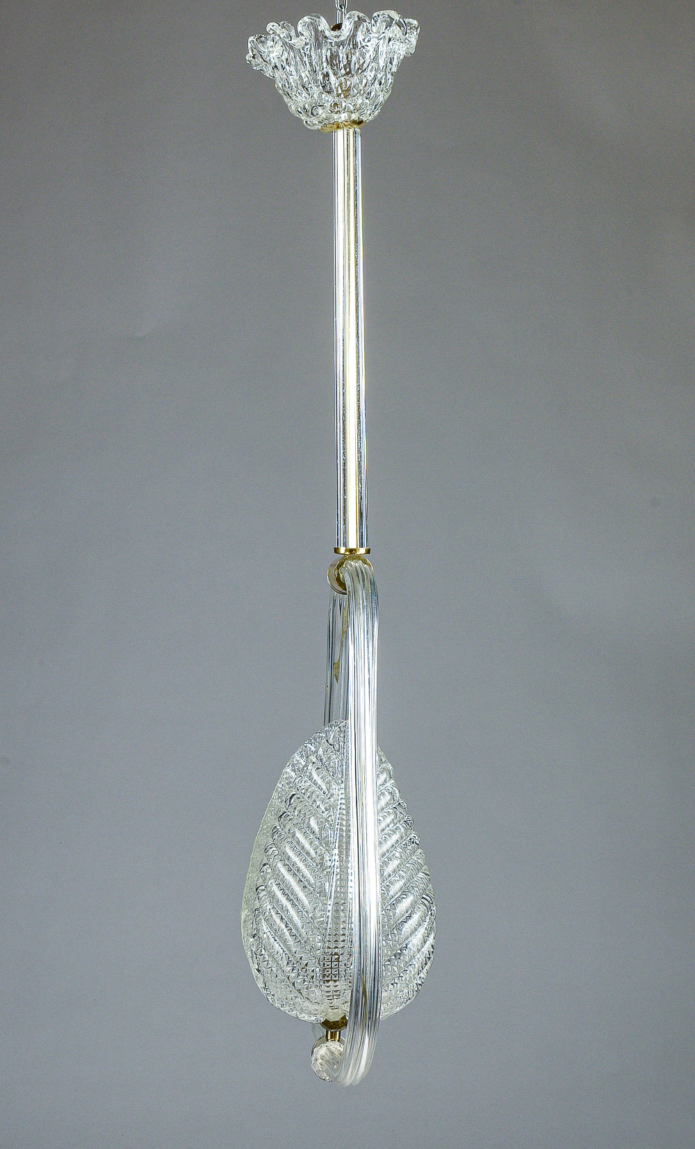 lampadario murano bianco con foglie
