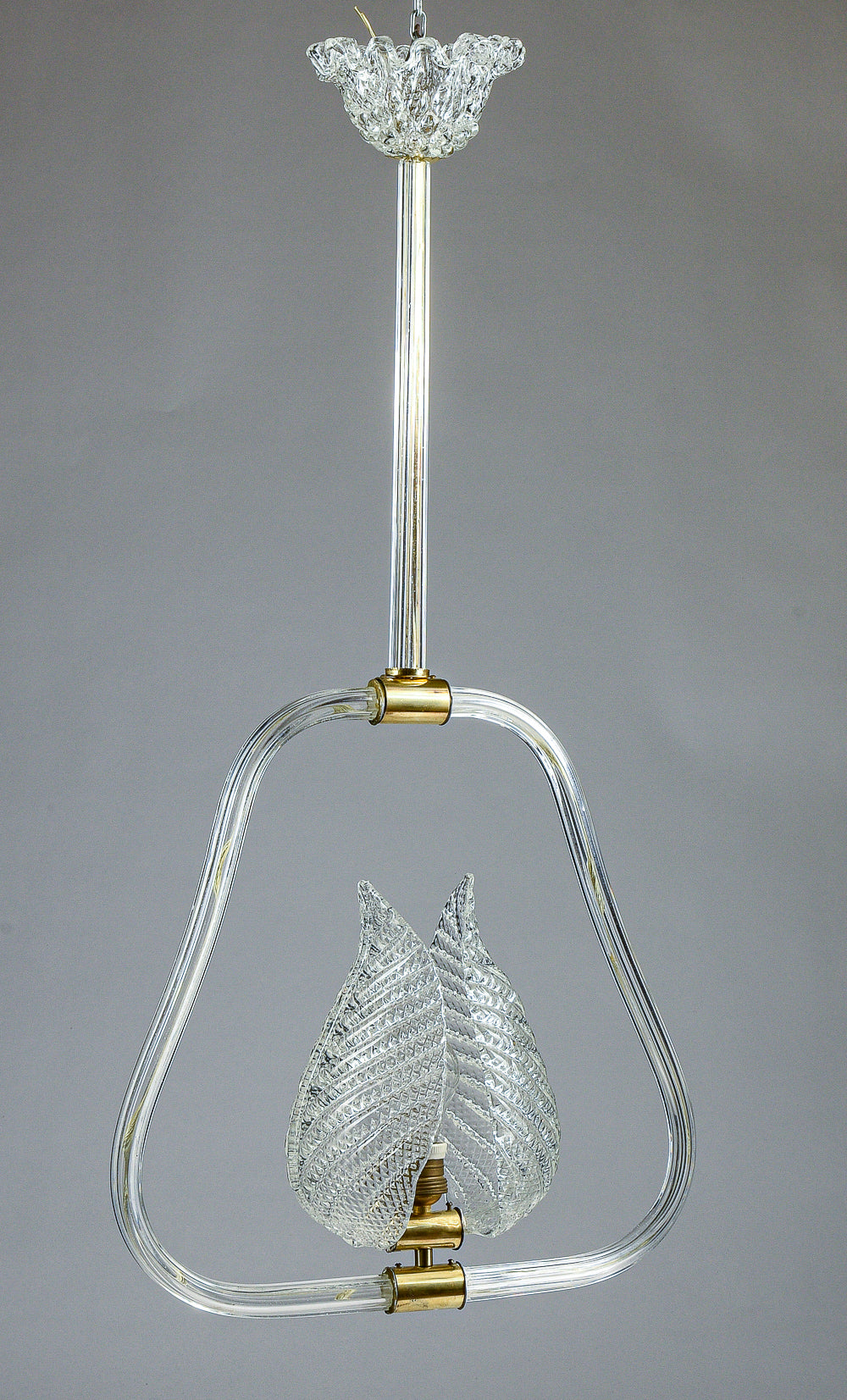 lampadario murano bianco con foglie