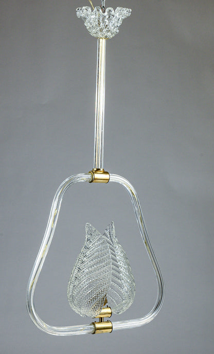 lampadario murano bianco con foglie