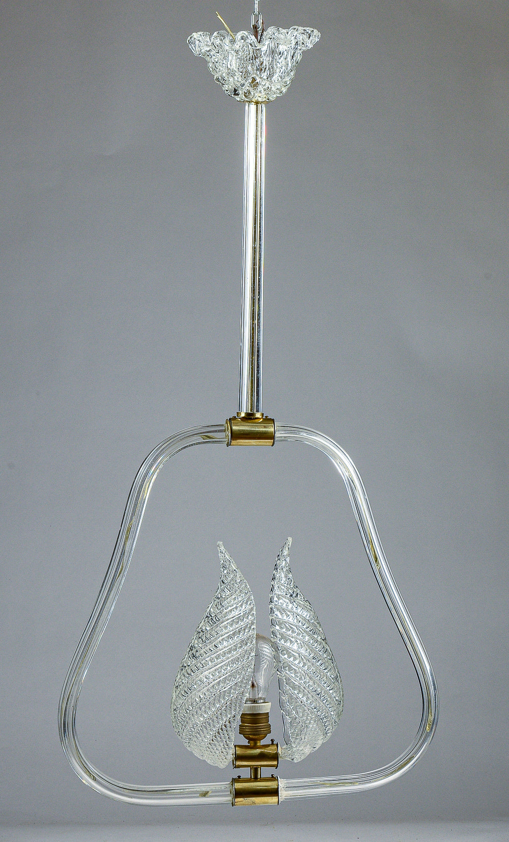 lampadario murano bianco con foglie