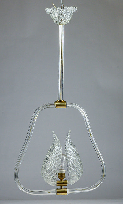 lampadario murano bianco con foglie