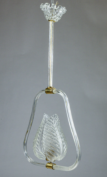 lampadario murano bianco con foglie