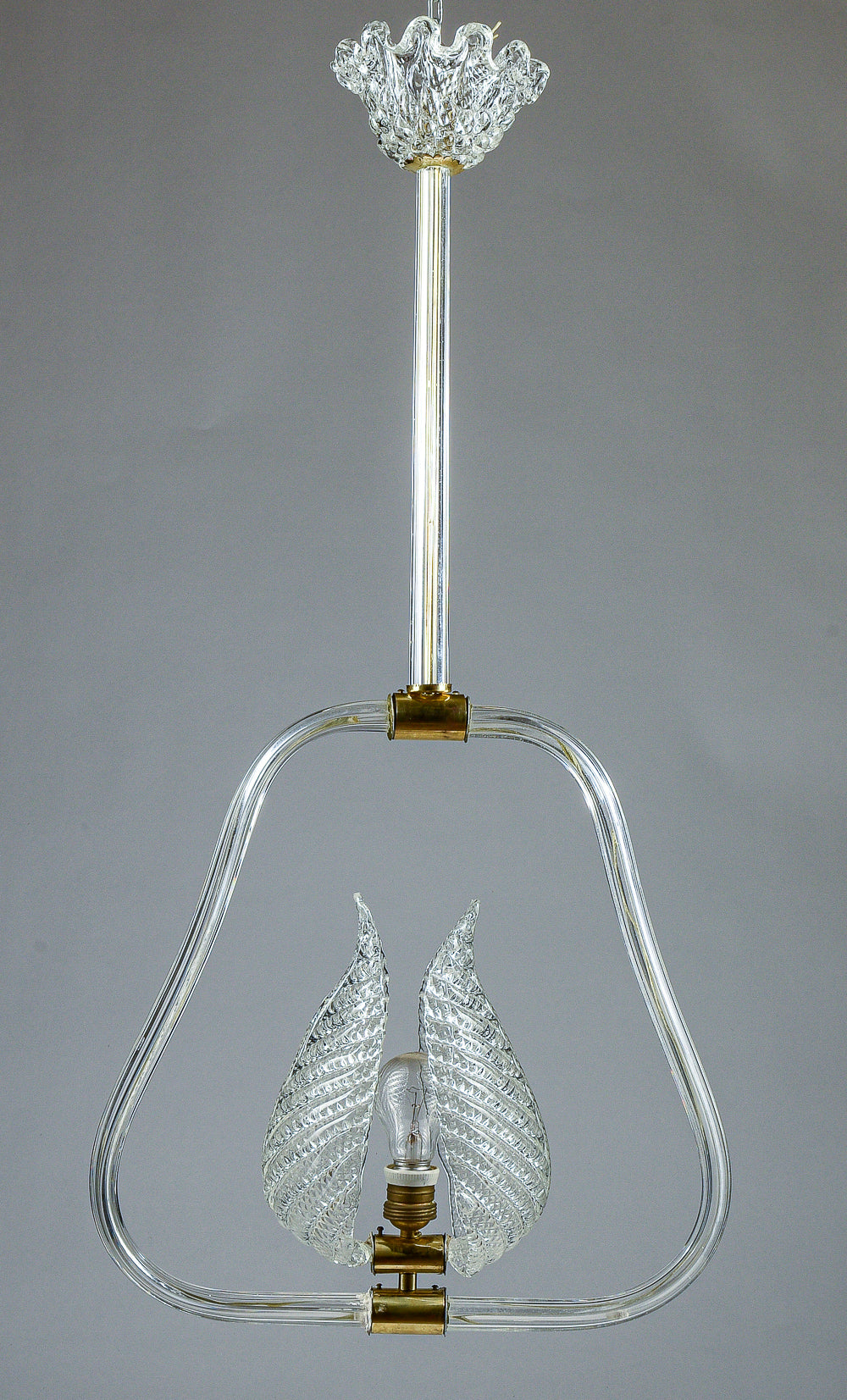 lampadario murano bianco con foglie