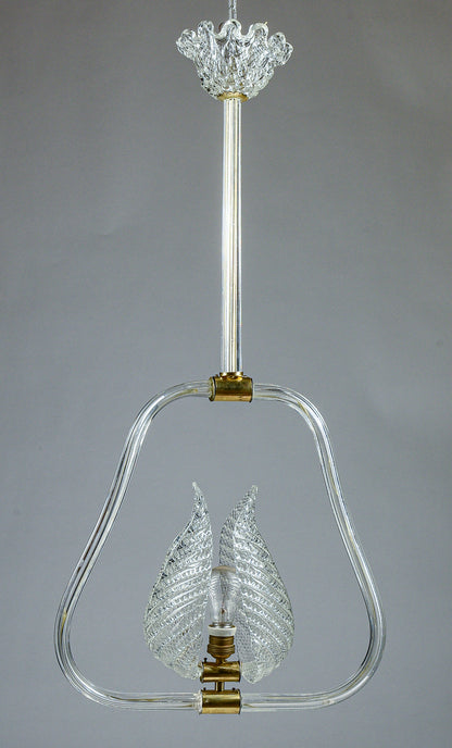 lampadario murano bianco con foglie