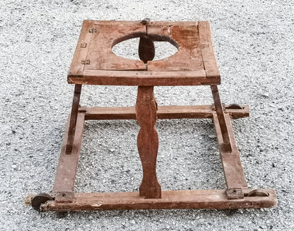 Girello in legno  per bambini con rotelle Italia epoca primi 1900