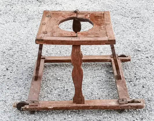Girello in legno  per bambini con rotelle Italia epoca primi 1900