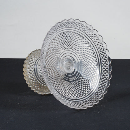 Alzatina in vetro smerigliato firmata Cecchi & Co Firenze  Italia 1950