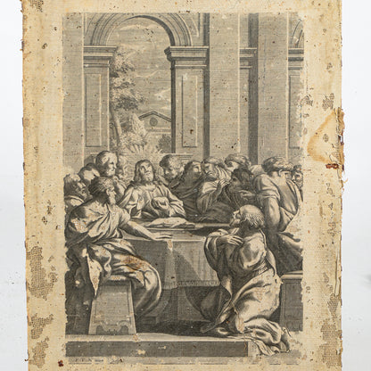 incisione su carta intelata ultima cena