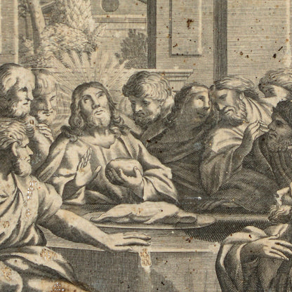 incisione su carta intelata ultima cena
