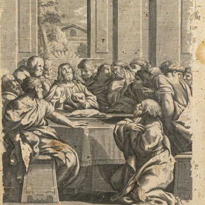 incisione su carta intelata ultima cena