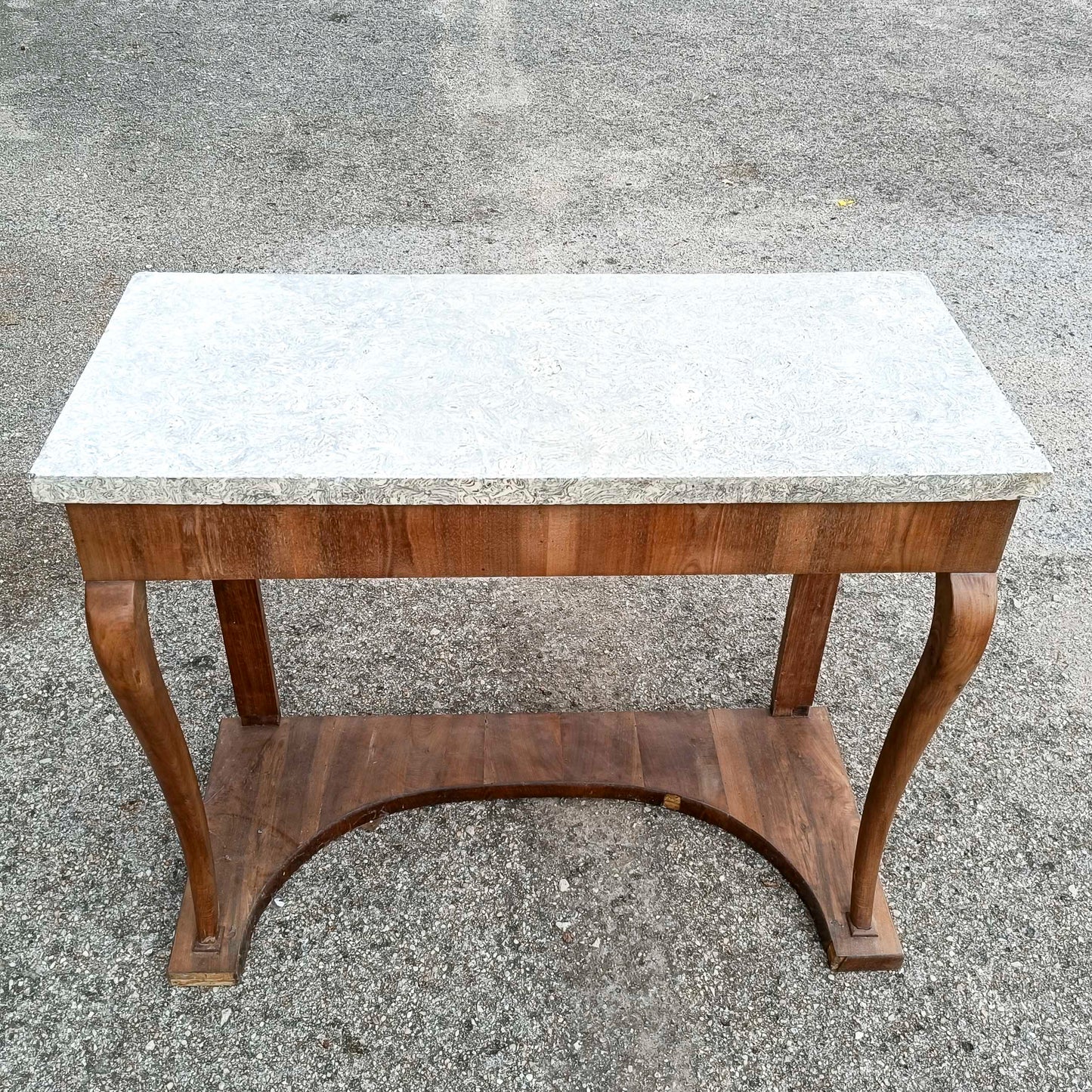 consolle in legno con piano in scagliola epoca primo 800
