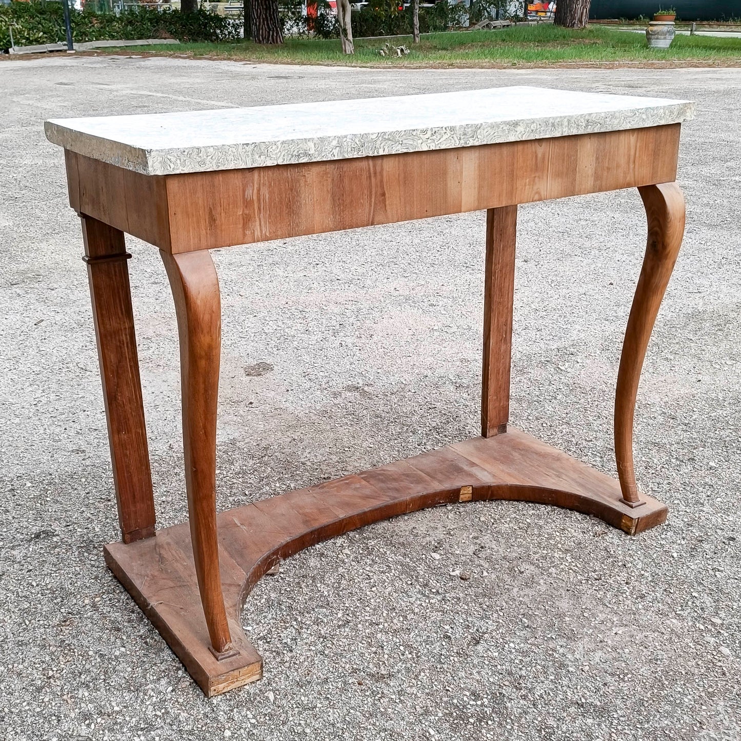 consolle in legno con piano in scagliola epoca primo 800