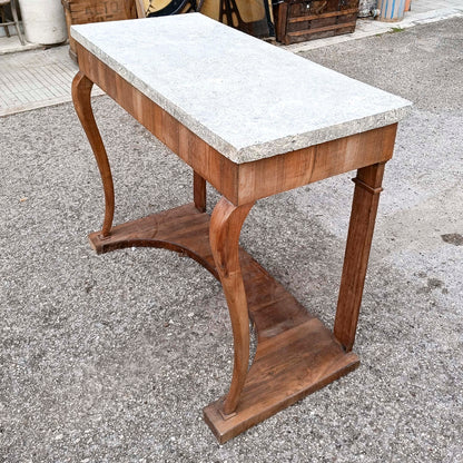 consolle in legno con piano in scagliola epoca primo 800