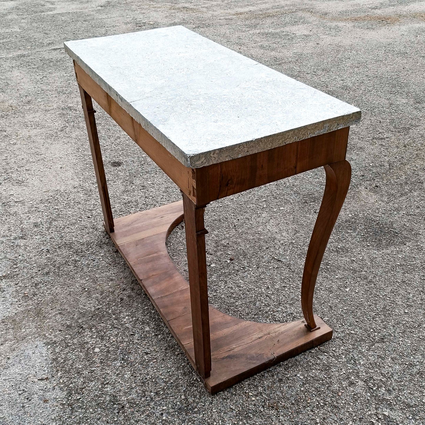 consolle in legno con piano in scagliola epoca primo 800
