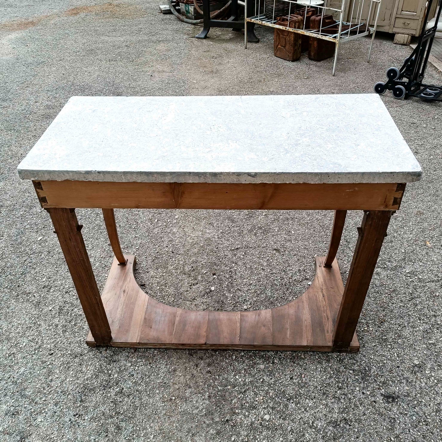 consolle in legno con piano in scagliola epoca primo 800