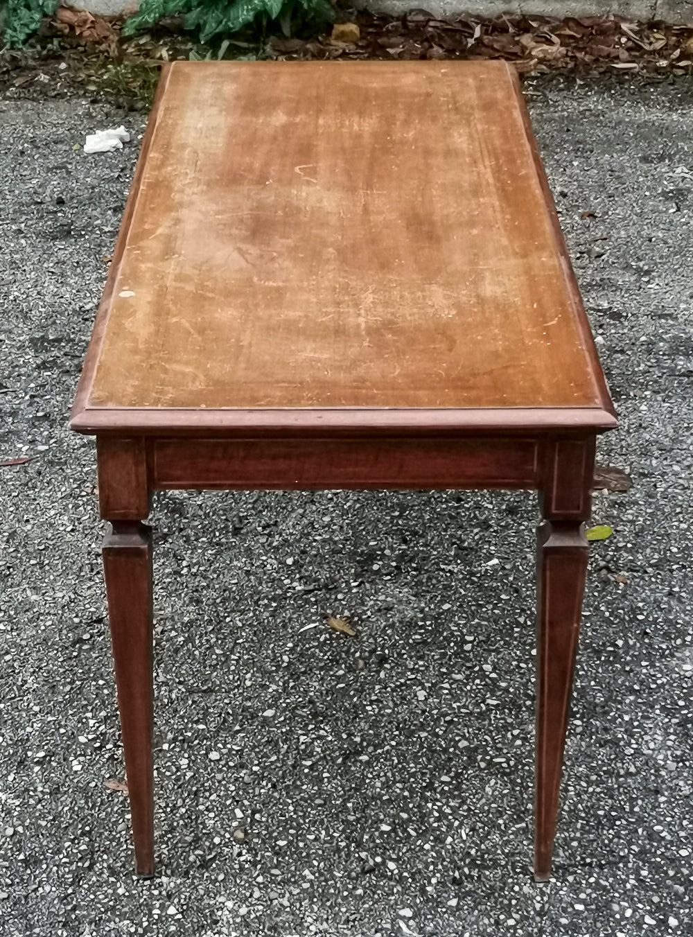 Tavolino basso da salotto intarsiato rettangolare 1950