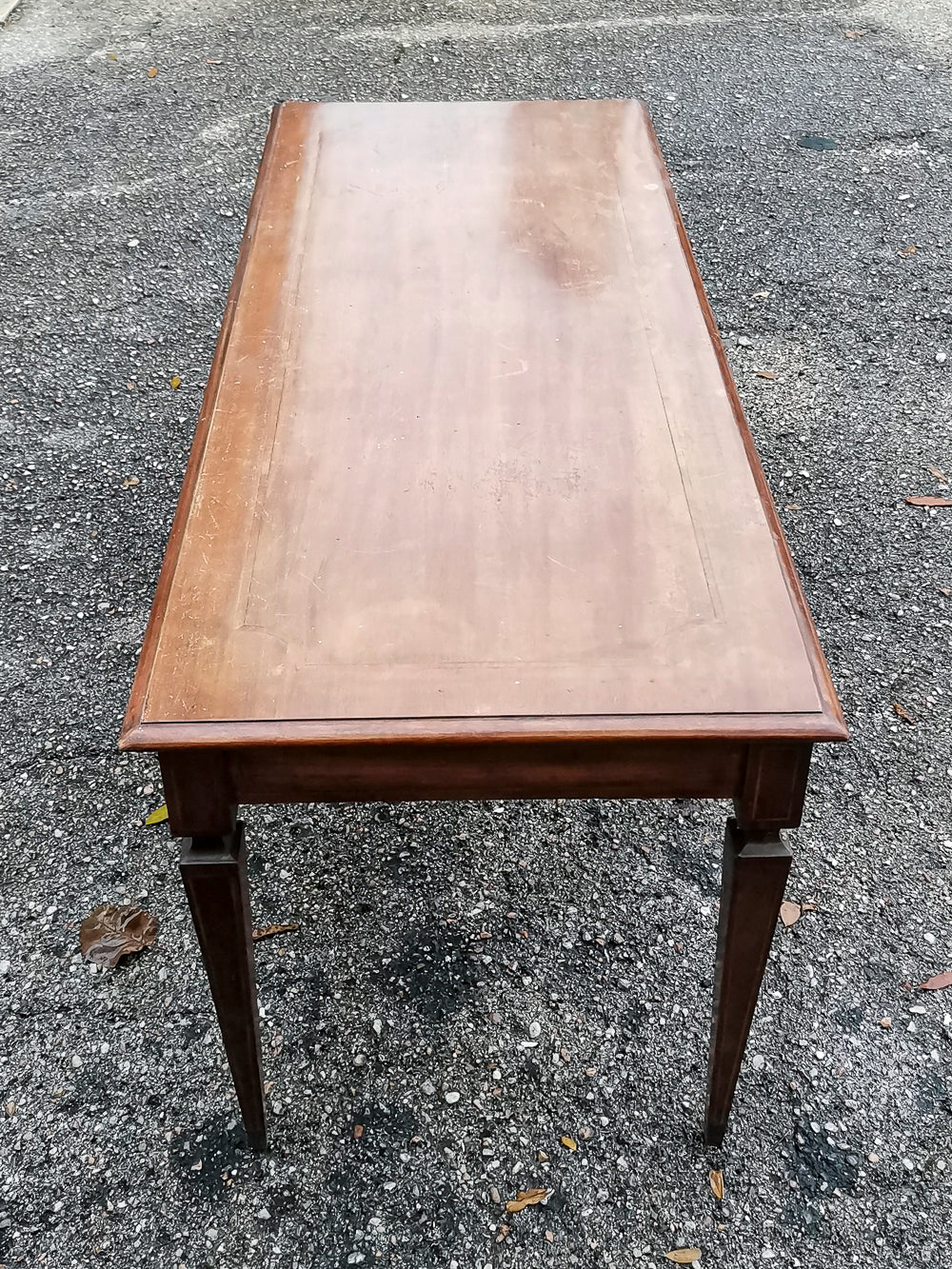 Tavolino basso da salotto intarsiato rettangolare 1950